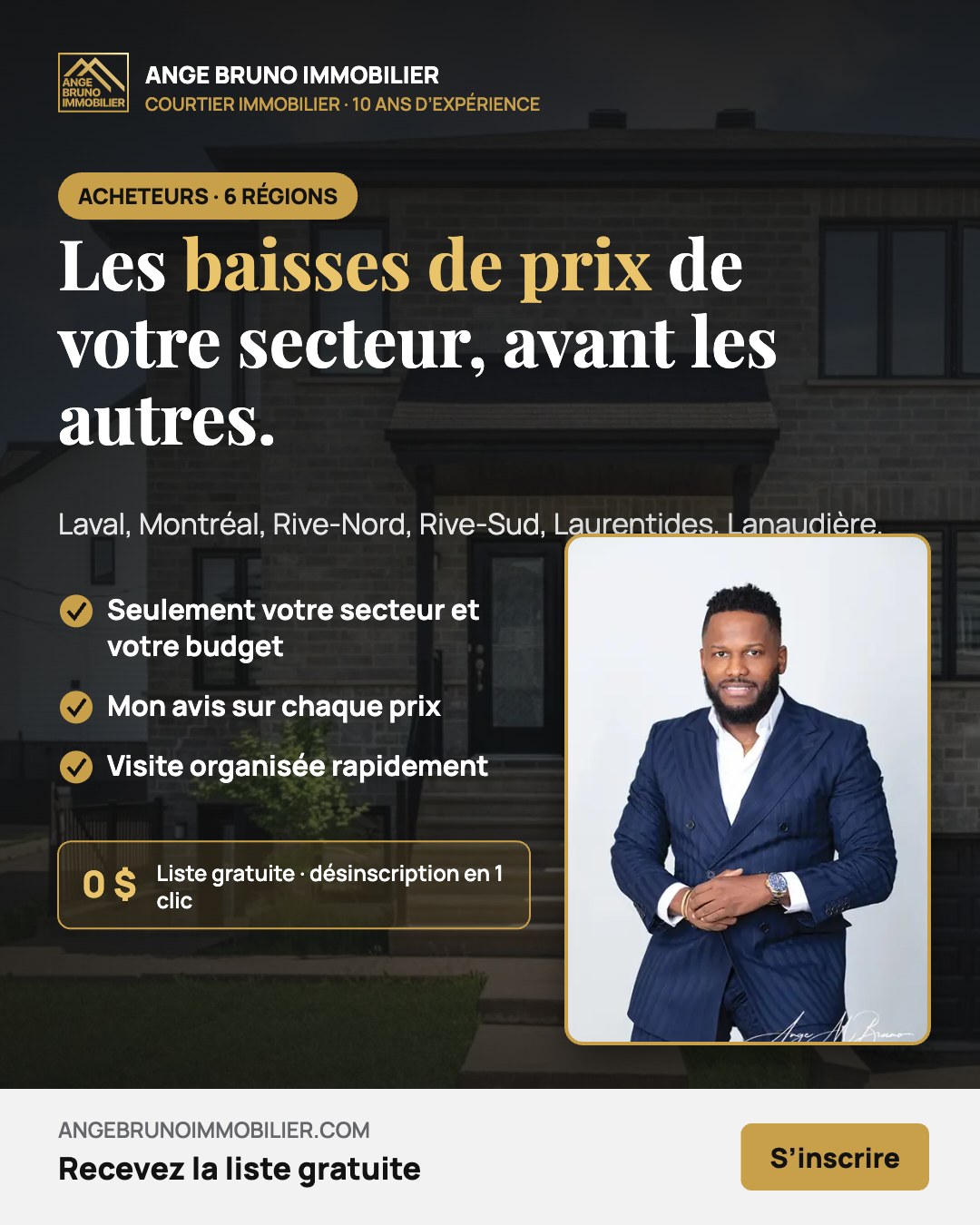 Exemple de liste des maisons avec baisse de prix